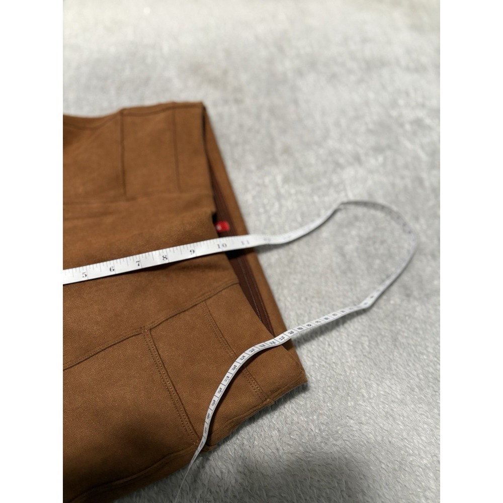 Spanx Faux Suede Legging Medium Brown Stretch Comfort Slimming - Picture 5 of 8